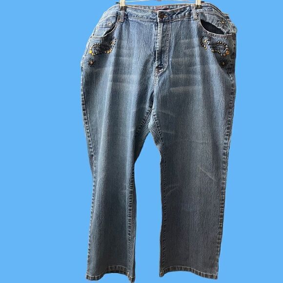 Vintage Diva Straight Leg, Midrise Blue Jeans / SZ: 22 - Picture 5 of 8